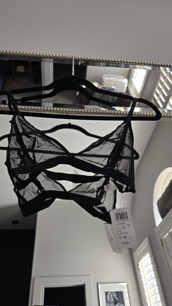 Black mesh bra medium