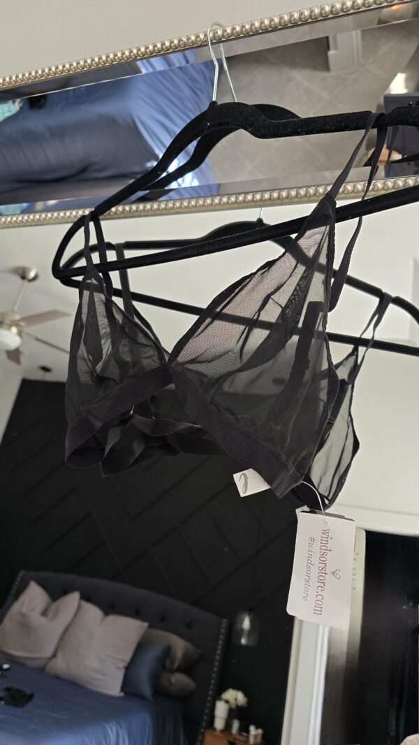 Black mesh bra large