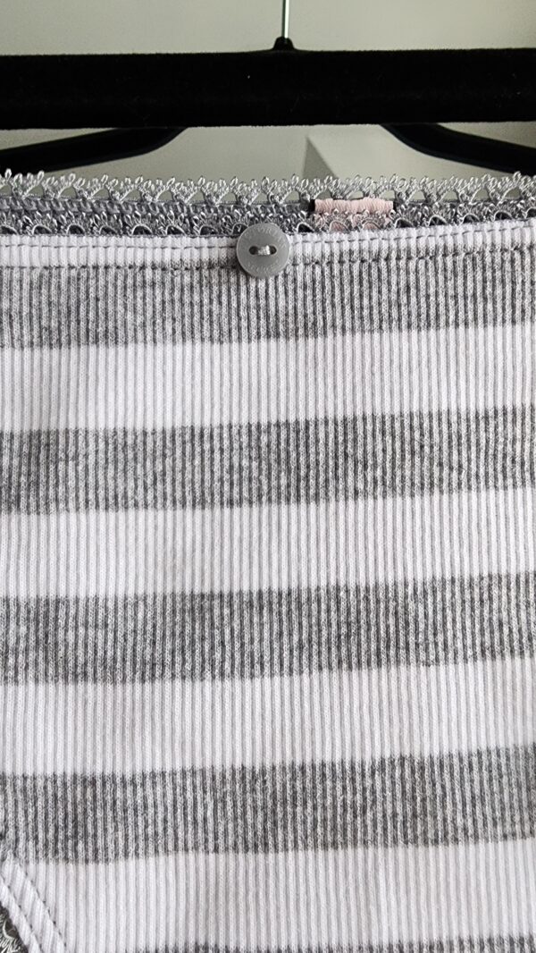 Victoria's Secret Full Brief, Cotton Panties White and Heather Gray Stripes - Image 7